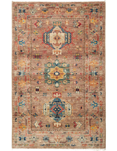 Tribal Pakistan marrone rosato e grigio ardesia scuro 76x125