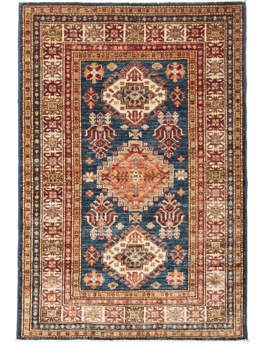 Kazak Fine Pakistan marrone rosato e grigio ardesia scuro 98x147
