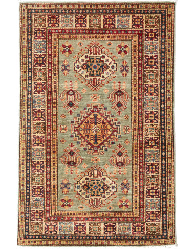 Kazak Fine Pakistan marrone rosato e marrone sella 100x155