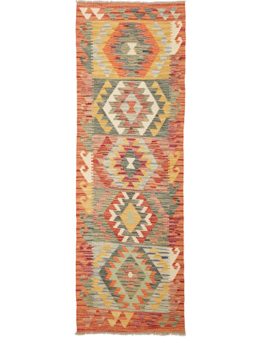 Kilim Pakistan marrone rosato e legno robusto 63x192