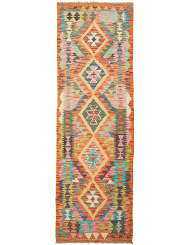 Kilim Pakistan marrone rosato e marrone 62x203