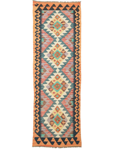 Kilim Pakistan abbronzatura e grigio ardesia scuro 65x197