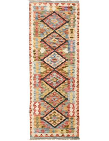 Kilim Pakistan abbronzatura e grigio ardesia scuro 66x185