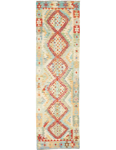 Kilim Pakistan argento e grano 83x289