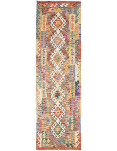 Kilim Pakistan marrone rosato e legno robusto 87x297