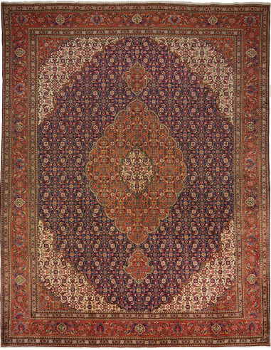 Tabriz Persia marrone sella e abbronzatura 300x390