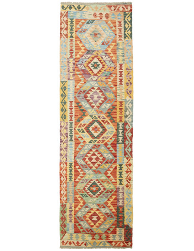 Kilim Pakistan abbronzatura e rosso indiano 83x300