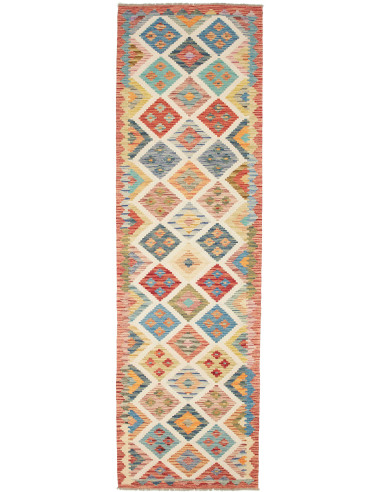Kilim Pakistan abbronzatura e grigio tenue 85x292