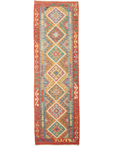 Kilim Pakistan marrone rosato e grigio tenue 81x259
