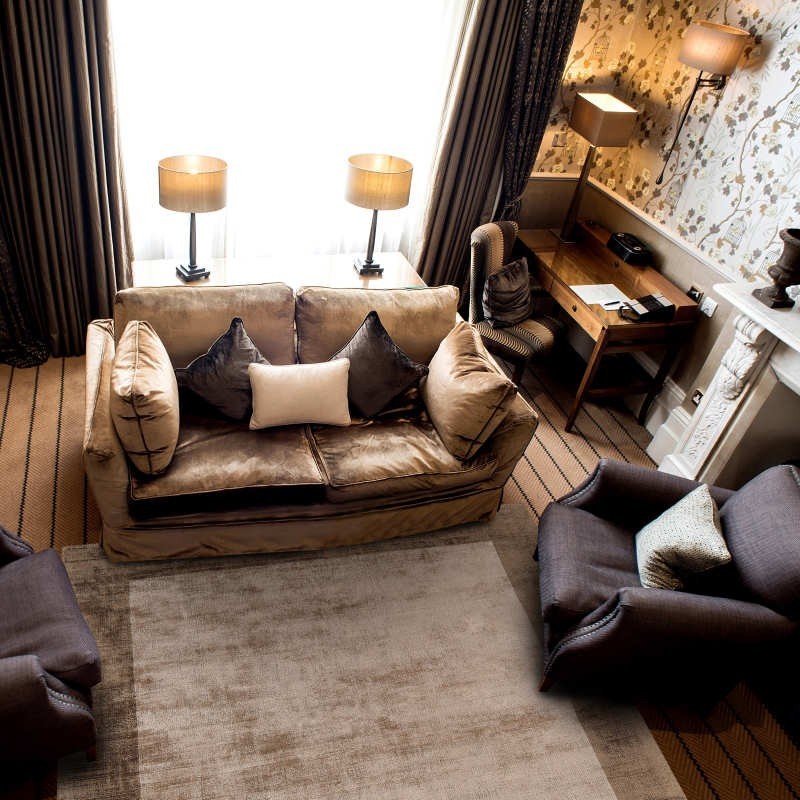 Tappeto moderno Blade Border Choco Mocha Quadrato Asiatic Carpets