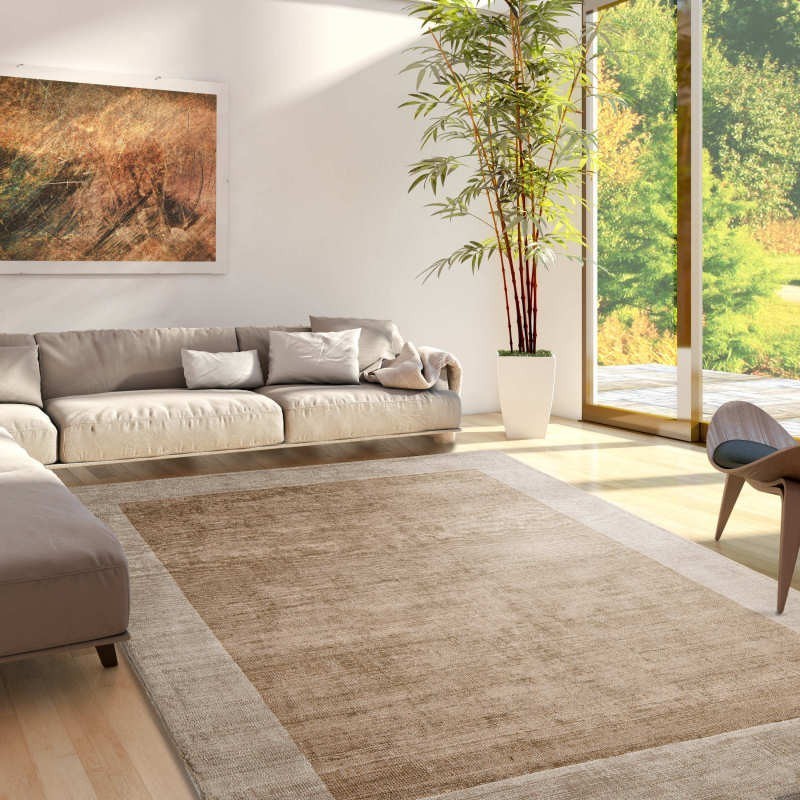 Tappeto moderno Blade Border Putty Champagne Asiatic Carpets