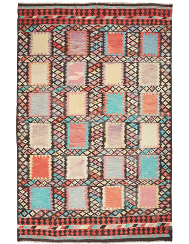 Kilim Pakistan argento e terra di siena 199x309