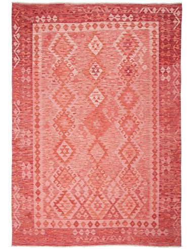 Kilim Pakistan corallo chiaro e rosso indiano 205x288