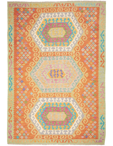 Kilim Pakistan abbronzatura e rosso indiano 205x295