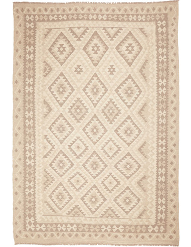 Kilim Pakistan argento e grano 203x292