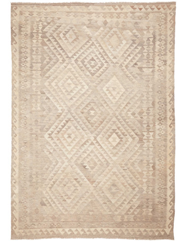 Kilim Pakistan argento e grano 203x294