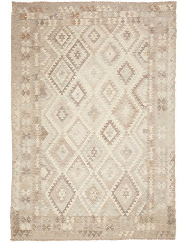 Kilim Pakistan argento e abbronzatura 207x301