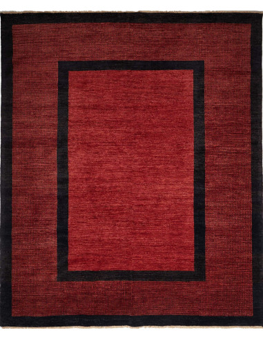 Gabbeh Moderno Pakistan marrone sella e rosso indiano 253x302