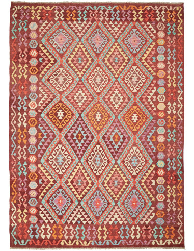 Kilim Pakistan terra di siena e grigio chiaro 209x295