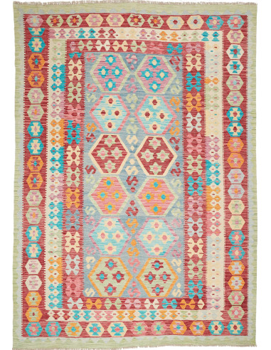Kilim Pakistan argento e argento 209x295