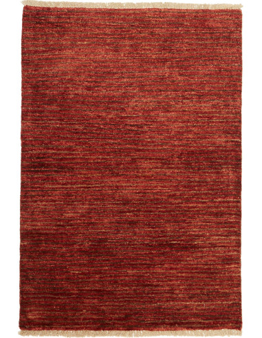 Gabbeh Moderno Pakistan marrone sella e rosso indiano 90x149