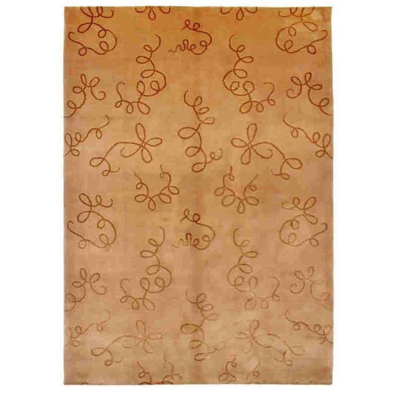 tappeto moderno Dalia beige lana e seta cm.168x242
