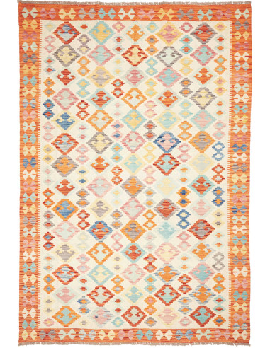 Kilim Pakistan grigio chiaro e perù 204x296