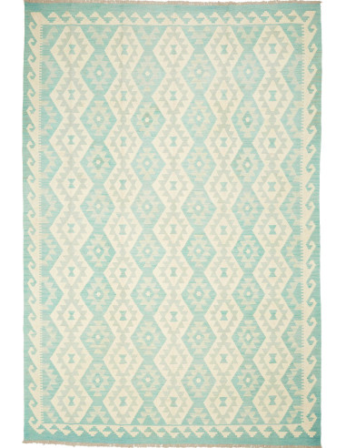 Kilim Pakistan grigio chiaro e grigio chiaro 201x297