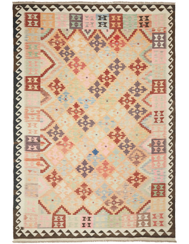 Kilim Pakistan abbronzatura e grigio tenue 200x297