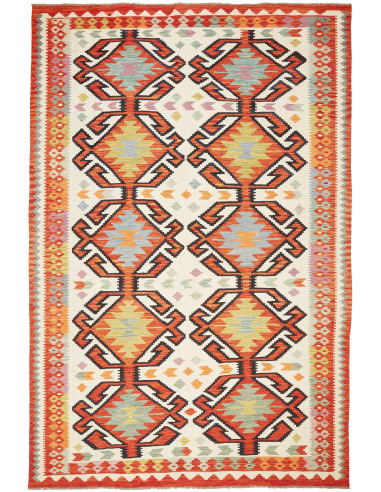 Kilim Pakistan grano e marrone 198x298
