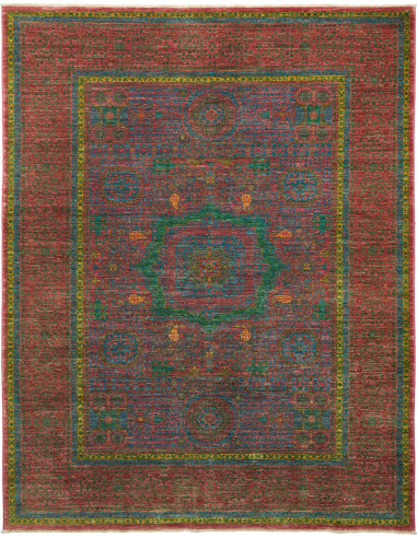 Mamlouk Pakistan verde oliva scuro e marrone rosato 178x231