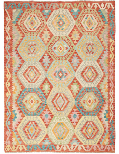 Kilim Pakistan abbronzatura e grigio ardesia 170x235