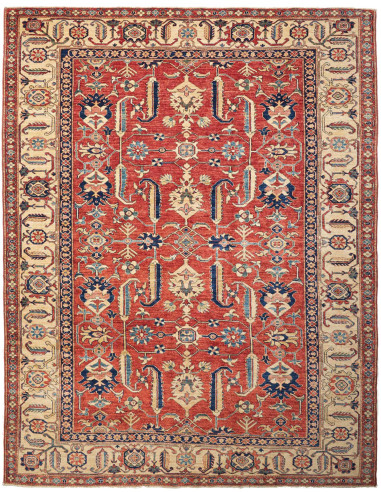 Kazak Fine Pakistan rosso indiano e grigio ardesia scuro 248x322