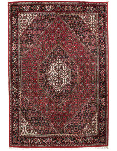 Bidjar Con Seta Persia grigio ardesia scuro e cardo 168x246