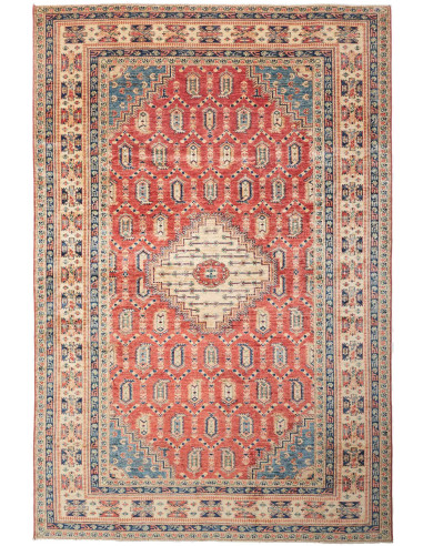 Kazak Fine Pakistan marrone rosato e grigio ardesia scuro 204x308