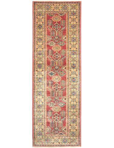 Kazak Fine Pakistan marrone rosato e terra di siena 76x232
