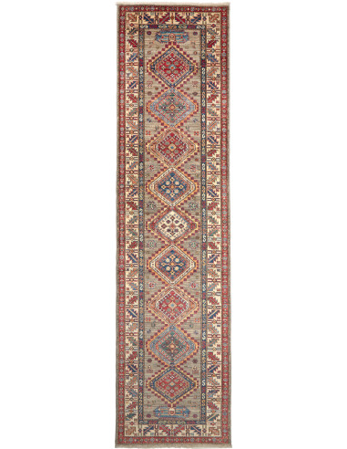 Kazak Fine Pakistan grigio e grigio ardesia scuro 77x309