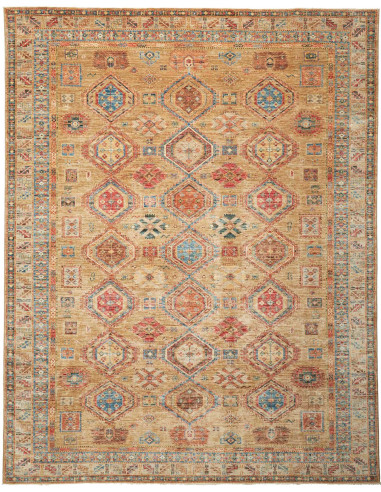 Kazak Fine Pakistan marrone rosato e kaki scuro 246x316