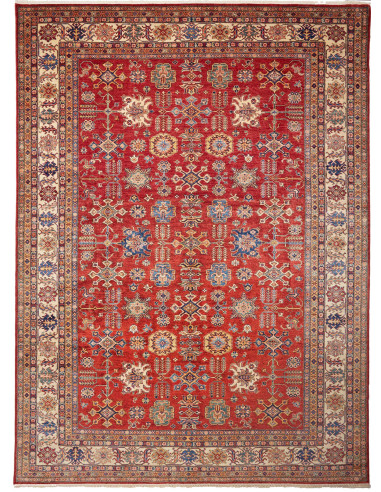 Kazak Fine Pakistan terra di siena e grigio ardesia scuro 296x406
