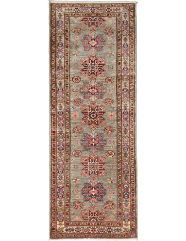 Kazak Fine Pakistan marrone rosato e marrone sella 74x201