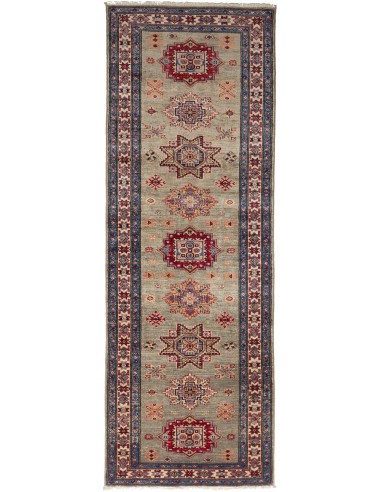 Kazak Fine Pakistan grigio tenue e grigio ardesia scuro 80x235