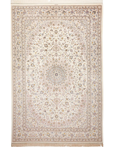Ghom Seta Persia grigio chiaro e grigio tenue 195x295
