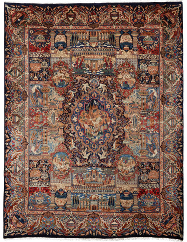 Kashamr Zirkhaki Persia grigio ardesia scuro e abbronzatura 294x385