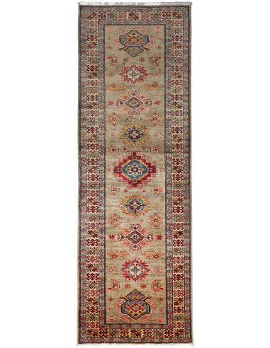 Kazak Fine Pakistan marrone rosato e marrone sella 80x246