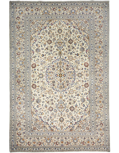 Kashan Persia grigio chiaro e verde oliva scuro 205x312