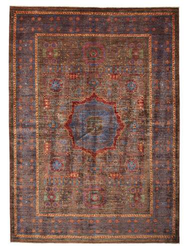 Mamlouk Pakistan grigio tenue e salmone scuro 175x240
