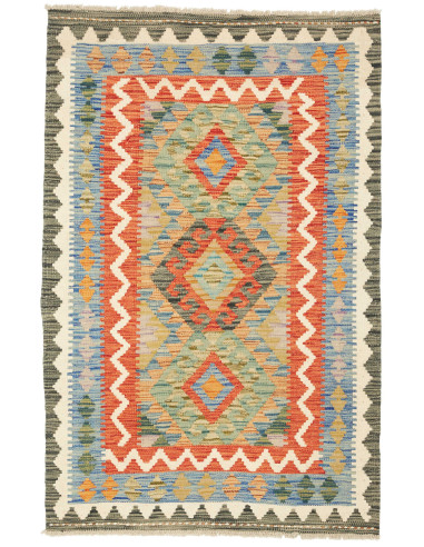 Kilim Pakistan marrone rosato e marrone 83x128