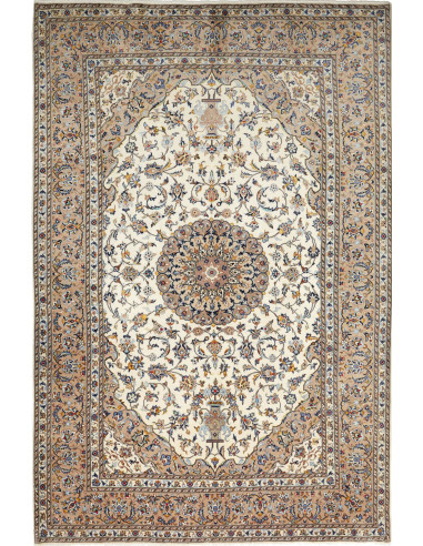 Kashan Persia marrone rosato e marrone rosato 202x302