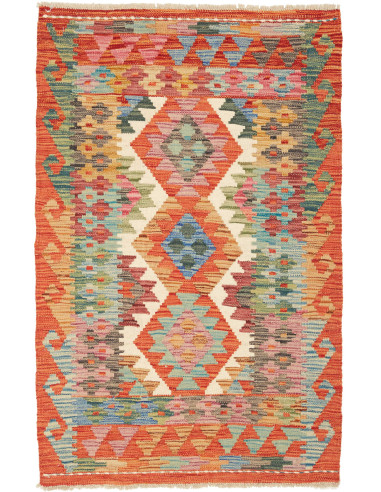 Kilim Pakistan marrone rosato e grigio ardesia scuro 80x126
