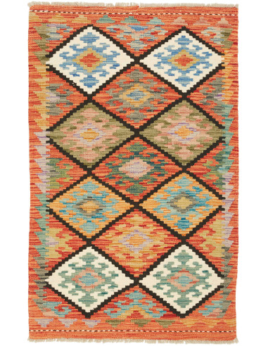 Kilim Pakistan marrone rosato e marrone 78x124